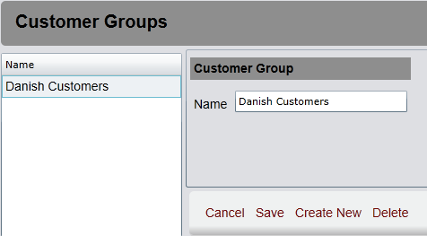 Customer groups